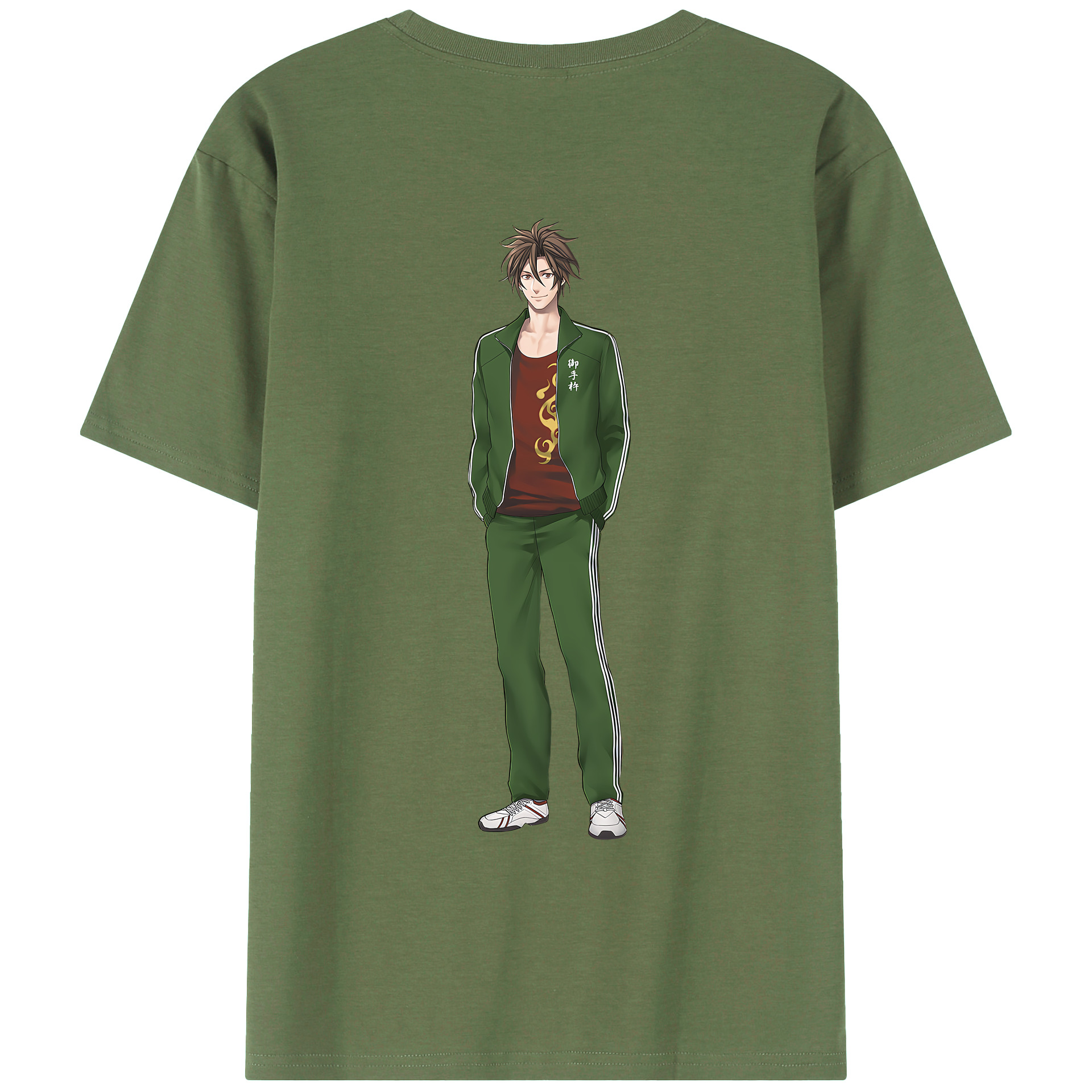 （画像用） 刀剣乱舞 Touken Ranbu 綿100％ メンズ半袖Tシャツ（バックプリント） 通気性